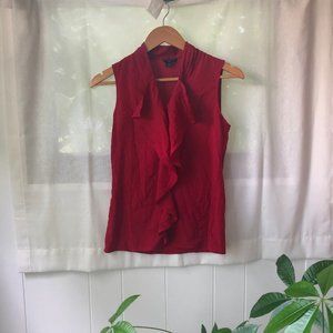 Red Tank with Ruffle Detail